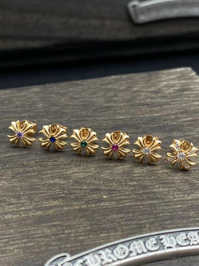 Gold plated colored diamond earrings