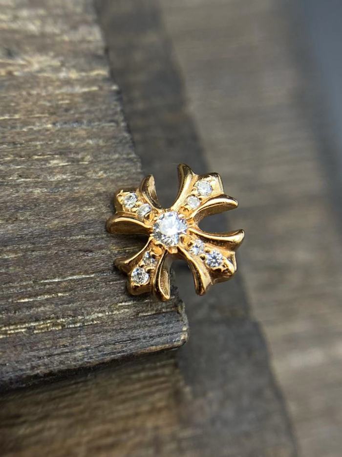 Gold plated colored diamond earrings