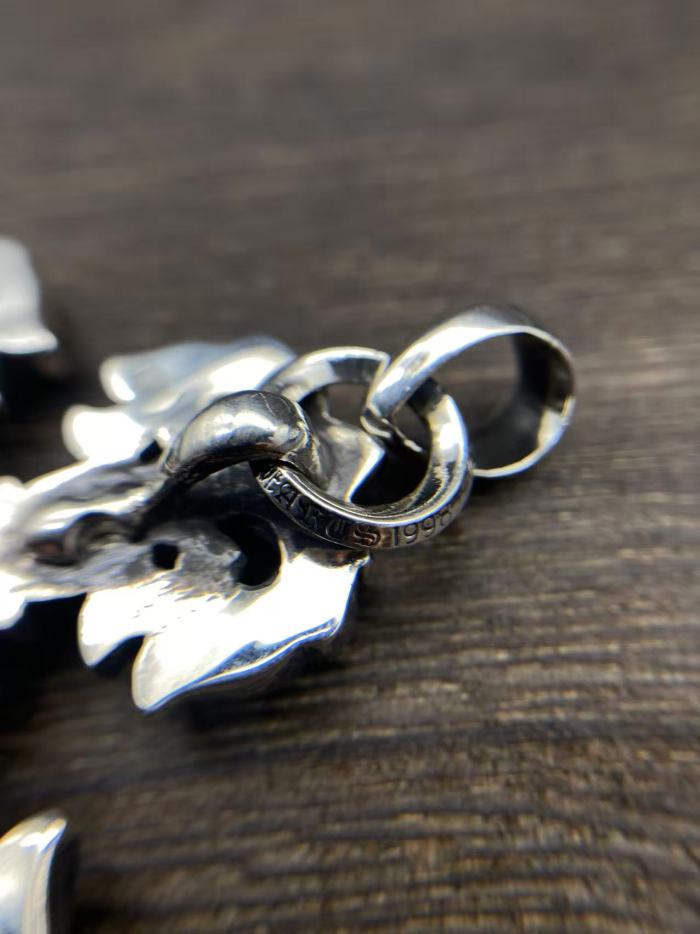 Large flame cross pendant