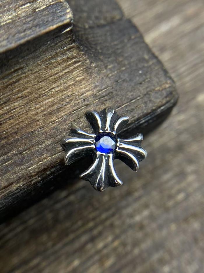 Colorful diamond cross earrings