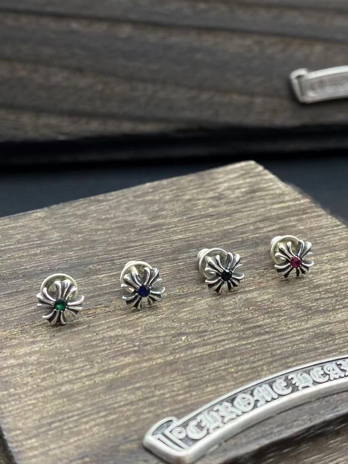 Colorful diamond cross earrings