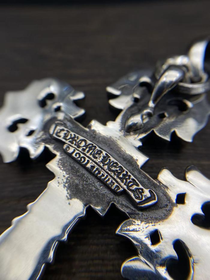 Large flame cross pendant