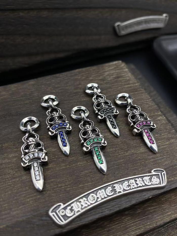 Diamond pendant with small sword