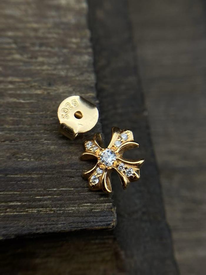 Gold plated colored diamond earrings