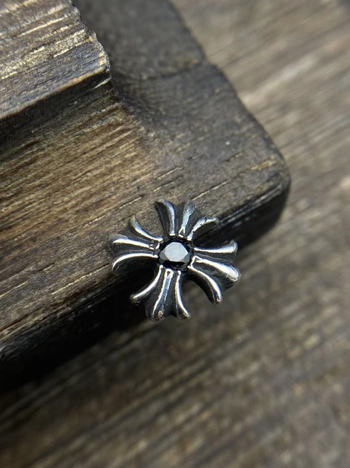 Colorful diamond cross earrings