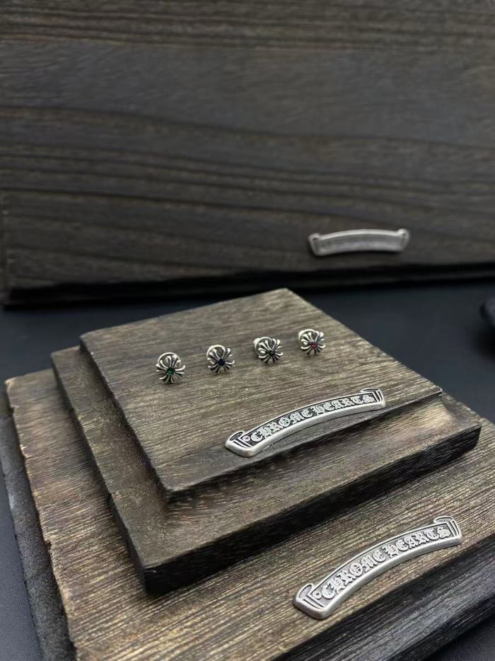 Colorful diamond cross earrings
