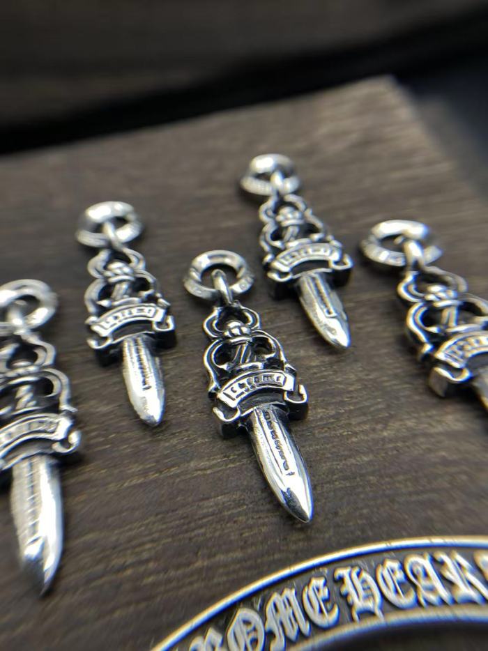 Diamond pendant with small sword