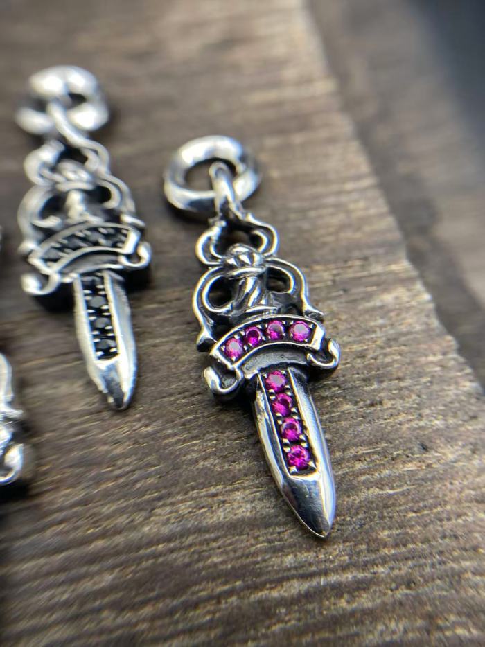 Diamond pendant with small sword